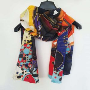 hand painted silk scarf japan