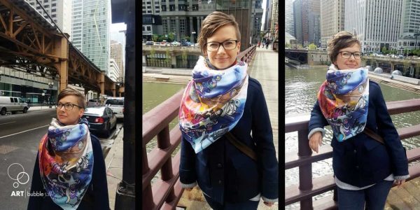 How to wear hand-painted silk scarves