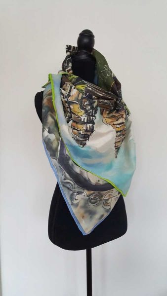 personalised hand painted silk scarf 